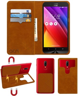 ACM Flip Cover for Asus ZenFone Max(Gold, Cases with Holder, Pack of: 1)