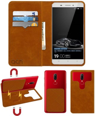 ACM Flip Cover for Gionee Marathon M5(Gold, Cases with Holder, Pack of: 1)