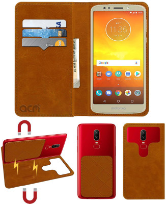 ACM Flip Cover for Motorola Moto E5(Gold, Cases with Holder, Pack of: 1)