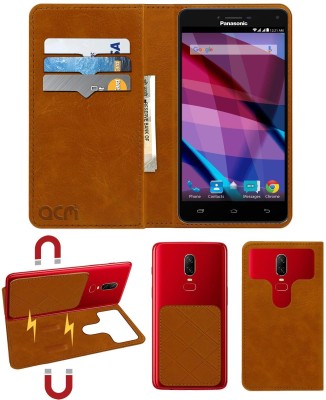 ACM Flip Cover for Panasonic Eluga Icon 2(Gold, Cases with Holder, Pack of: 1)