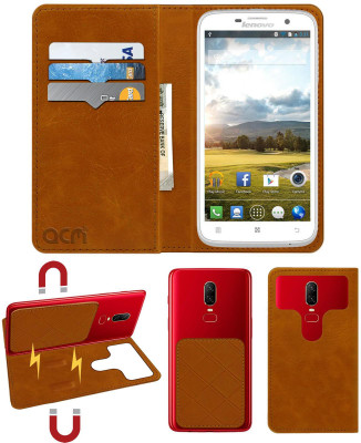 ACM Flip Cover for Lenovo A850(Gold, Cases with Holder, Pack of: 1)