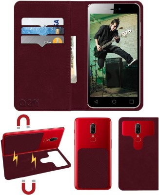 ACM Flip Cover for Micromax Canvas Spark 3 Q385(Maroon, Cases with Holder, Pack of: 1)