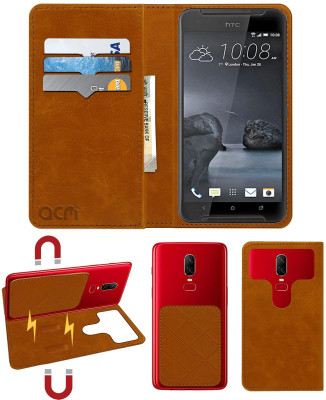 ACM Flip Cover for Htc One X9(Gold, Cases with Holder)