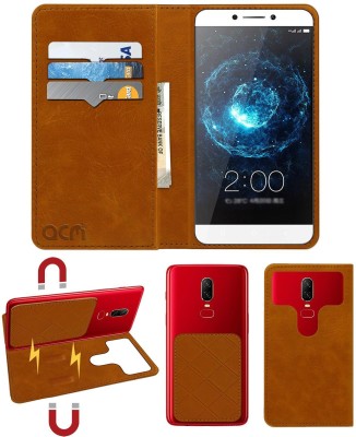 ACM Flip Cover for LeEco Le Max2(Gold, Cases with Holder, Pack of: 1)