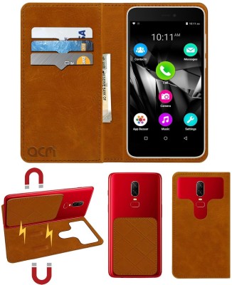 ACM Flip Cover for Micromax Canvas Spark 3(Gold, Cases with Holder, Pack of: 1)