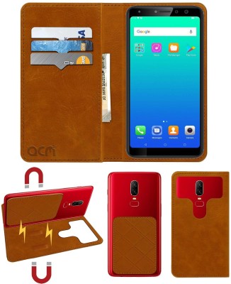 ACM Flip Cover for Micromax Canvas Infinity Pro(Gold, Cases with Holder, Pack of: 1)