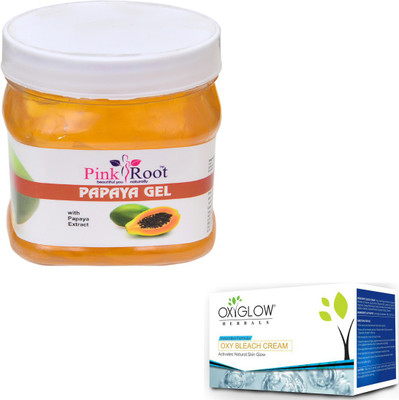 

Pink Root PAPAYA GEL 500GM WITH OXYGLOW OXY BLEACH 50GM(Set of 2)