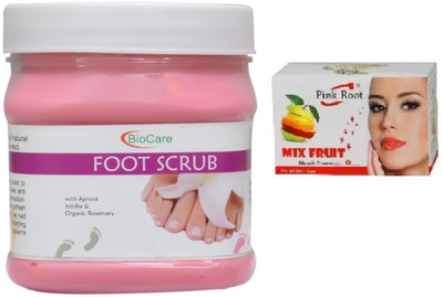

Pink Root MIX FRUIT BLEACH 43G WITH BIOCARE FOOT SCRUB 500G(Set of 2)