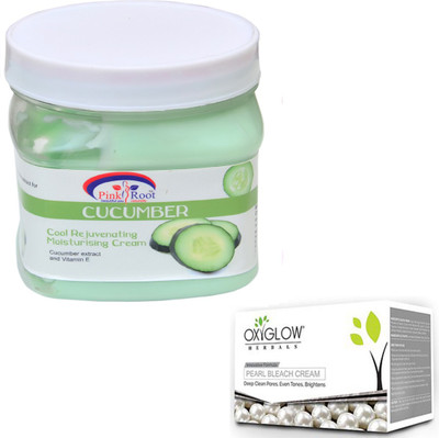 

Pink Root CUCUMBER CREAM 500GM WITH OXYGLOW PEARL BLEACH 50GM(Set of 2)