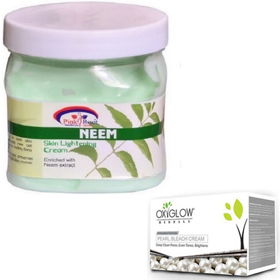 

Pink Root NEEM CREAM 500GM WITH OXYGLOW PEARL BLEACH 50GM(Set of 2)