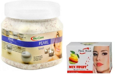 

Pink Root MIX FRUIT BLEACH 43G WITH BIOCARE PEARL SCRUB 500GM(Set of 2)