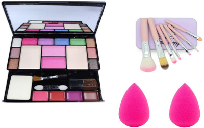 Ladymode Makeup Kit 6171 And HelloKitty Makeup Brush (Set Of 7) And 2 Blender Puff(Set of 3)