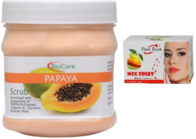 

Pink Root MIX FRUIT BLEACH 43G WITH BIOCARE PAPAYA SCRUB 500G(Set of 2)