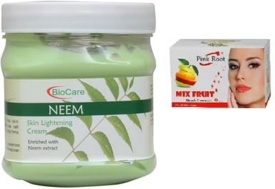 

Pink Root MIX FRUIT BLEACH 43G WITH BIOCARE NEEM CREAM 500G(Set of 2)