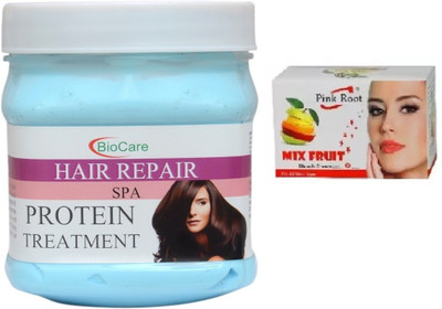 

Pink Root MIX FRUIT BLEACH 43G WITH BIOCARE HAIR REPAIR SPA 500G(Set of 2)