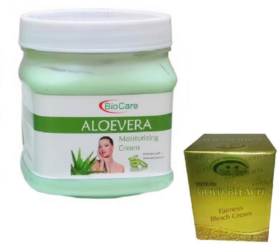 

Pink Root GOLD BLEACH 43G WITH BIOCARE ALOEVERA CREAM 500GM(Set of 2)