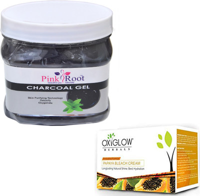 

Pink Root CHARCOAL GEL 500GM WITH OXYGLOW PAPAYA PAPAYA 50GM(Set of 2)
