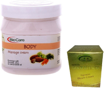 

Pink Root GOLD BLEACH 43G WITH BIOCARE BODY MASSAGE CREAM 500GM(Set of 2)
