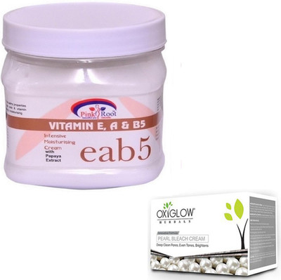 

Pink Root VITAMIN EAB5 CREAM 500GM WITH OXYGLOW PEARL BLEACH 50GM(Set of 2)