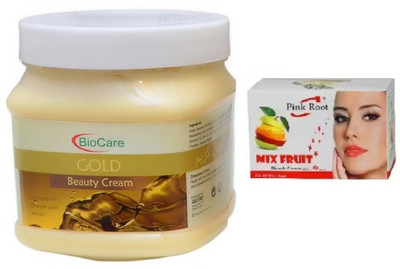 

Pink Root MIX FRUIT BLEACH 43G WITH BIOCARE GOLD CREAM 500GM(Set of 2)