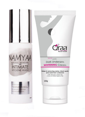 

qraa Intimate wash for men With Tea tree oil 100gm + Advanced lacto Under arm whitening Cream 100gm(Set of 2)
