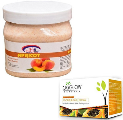 

Pink Root APRICOT SCRUB 500GM WITH OXYGLOW PAPAYA PAPAYA 50GM(Set of 2)