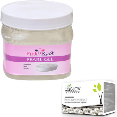 

Pink Root PEARL GEL 500GM WITH OXYGLOW PEARL BLEACH 50GM(Set of 2)