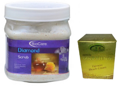 

Pink Root GOLD BLEACH 43G WITH BIOCARE DIAMOND SCRUB 500GM(Set of 2)