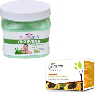 

Pink Root ALOEVERA CREAM 500GM WITH OXYGLOW PAPAYA PAPAYA 50GM(Set of 2)