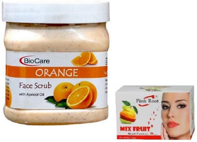 

Pink Root MIX FRUIT BLEACH 43G WITH BIOCARE ORANGE SCRUB 500GM(Set of 2)