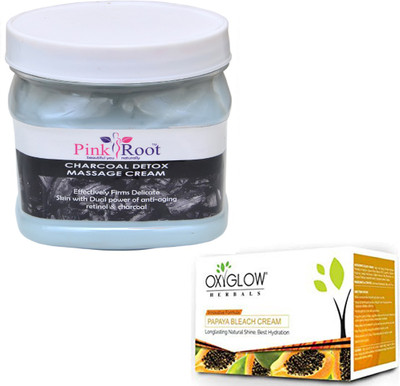 

Pink Root CHARCOAL CREAM 500GM WITH OXYGLOW PAPAYA PAPAYA 50GM(Set of 2)