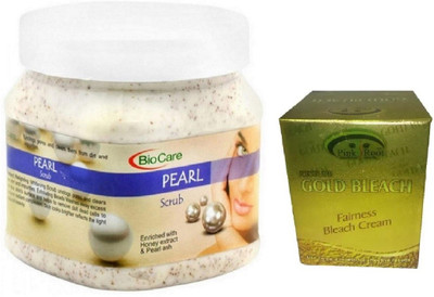 

Pink Root GOLD BLEACH 43G WITH BIOCARE PEARL SCRUB 500GM(Set of 2)
