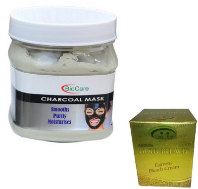 

Pink Root GOLD BLEACH 43G WITH BIOCARE CHARCOAL MASK 500GM(Set of 2)