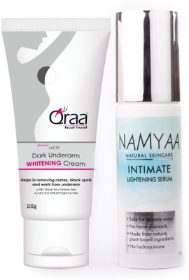 

Qraa Advanced Lacto Under Arm Cream 100gm + Namaya Intimate Lightening Serum 100g(Set of 2)