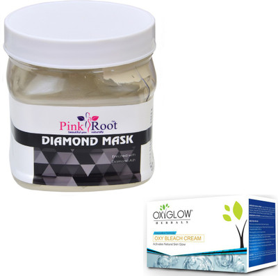

Pink Root DIAMOND MASK 500GM WITH OXYGLOW OXY BLEACH 50GM(Set of 2)