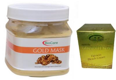 

Pink Root GOLD BLEACH 43G WITH BIOCARE GOLD MASK 500GM(Set of 2)