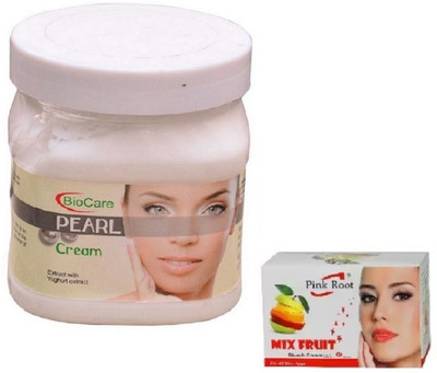 

Pink Root MIX FRUIT BLEACH 43G WITH BIOCARE PEARL CREAM 500GM(Set of 2)