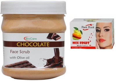 

Pink Root MIX FRUIT BLEACH 43G WITH BIOCARE CHOCOLATE FACE SCRUB 500G(Set of 2)