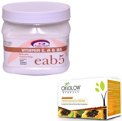 

Pink Root VITAMIN EAB5 CREAM 500GM WITH OXYGLOW PAPAYA PAPAYA 50GM(Set of 2)