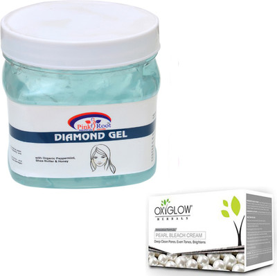 

Pink Root DIAMOND GEL 500GM WITH OXYGLOW PEARL BLEACH 50GM(Set of 2)