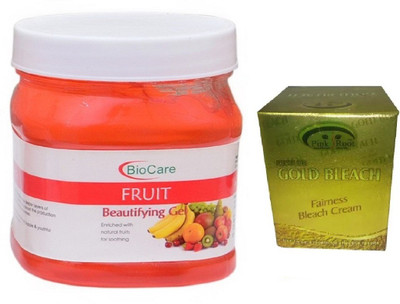 

Pink Root GOLD BLEACH 43G WITH BIOCARE FRUIT GEL 500GM(Set of 2)