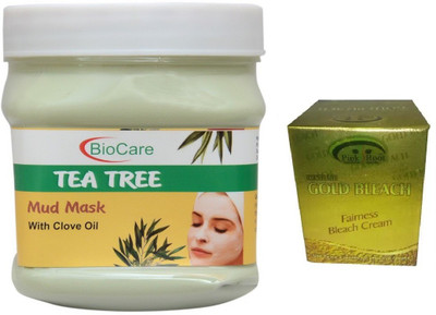 

Pink Root GOLD BLEACH 43G WITH BIOCARE TEA TREE MUD MASK 500G(Set of 2)