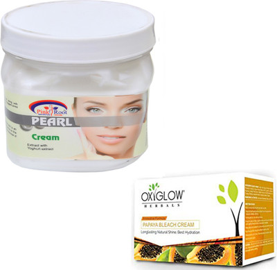 

Pink Root PEARL CREAM 500GM WITH OXYGLOW PAPAYA PAPAYA 50GM(Set of 2)