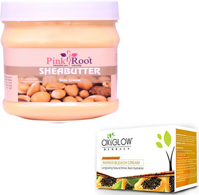 

Pink Root SHEA BUTTER CREAM 500GM WITH OXYGLOW PAPAYA PAPAYA 50GM(Set of 2)