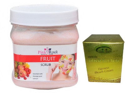

Pink Root GOLD BLEACH 43G WITH BIOCARE FRUIT SCRUB 500GM(Set of 2)