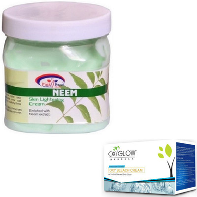 Pink Root NEEM CREAM 500GM WITH OXYGLOW OXY BLEACH 50GM(Set of 2)