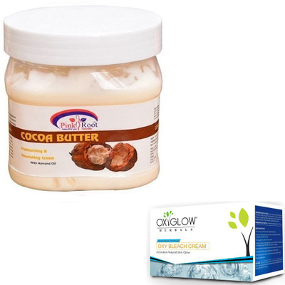 

Pink Root COCOA BUTTER CREAM 500GM WITH OXYGLOW OXY BLEACH 50GM(Set of 2)