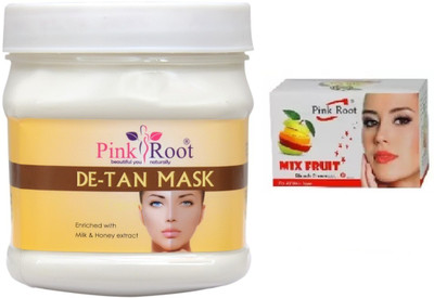 

Pink Root DE-TAN MASK WITH MIX FRUIT BLEACH 43G(Set of 2)