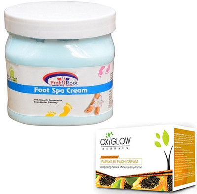 

Pink Root FOOT SPA CREAM 500GM WITH OXYGLOW PAPAYA PAPAYA 50GM(Set of 2)