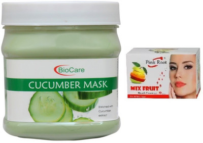 

Pink Root MIX FRUIT BLEACH 43G WITH BIOCARE CUCUMBER MASK 500GM(Set of 2)